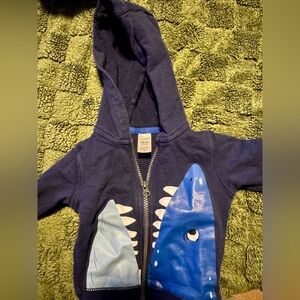 Carters shark zipper jacket hoodie 12M